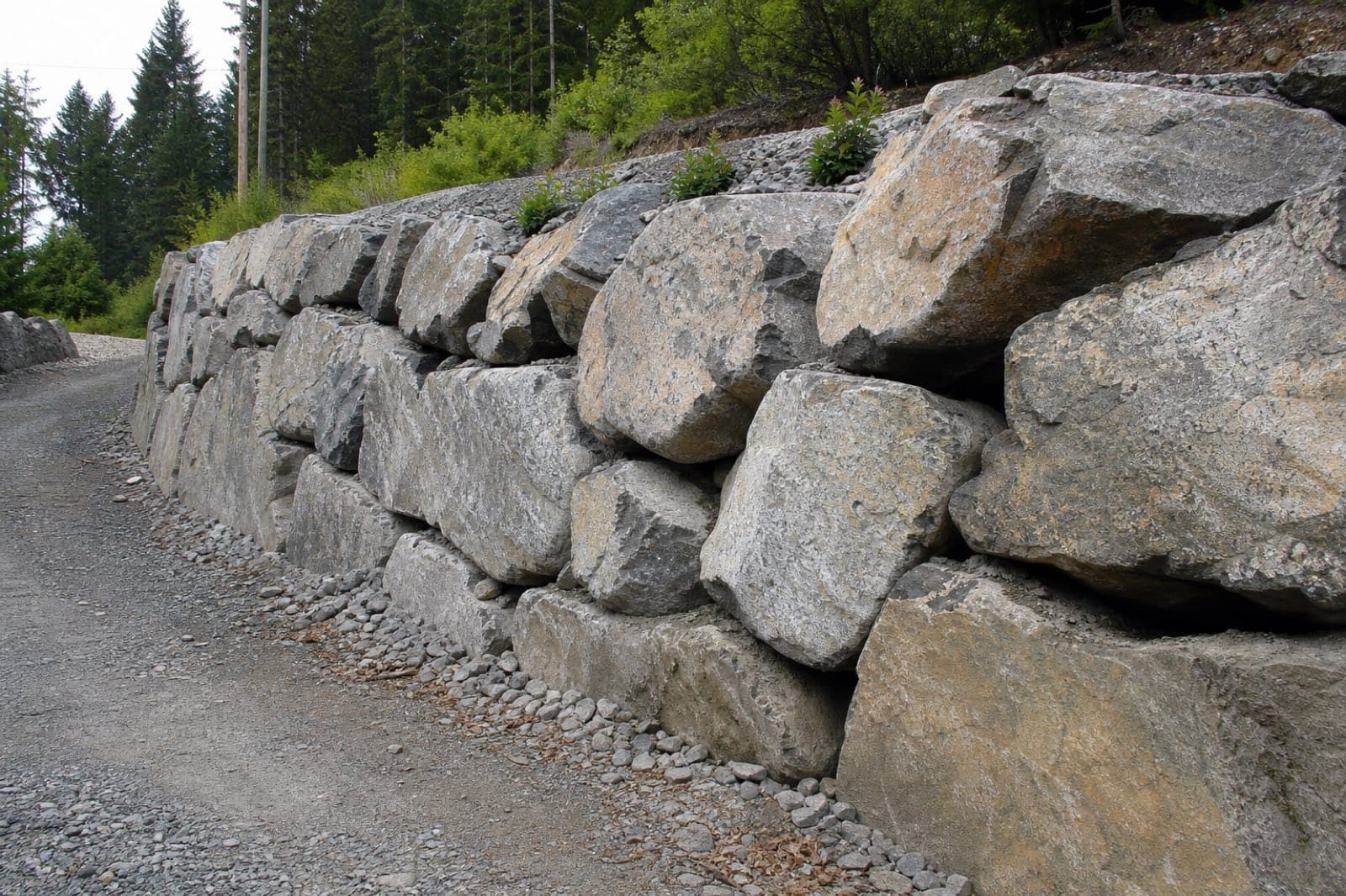 Boulder & Rock Retaining Walls in Langley, BC
