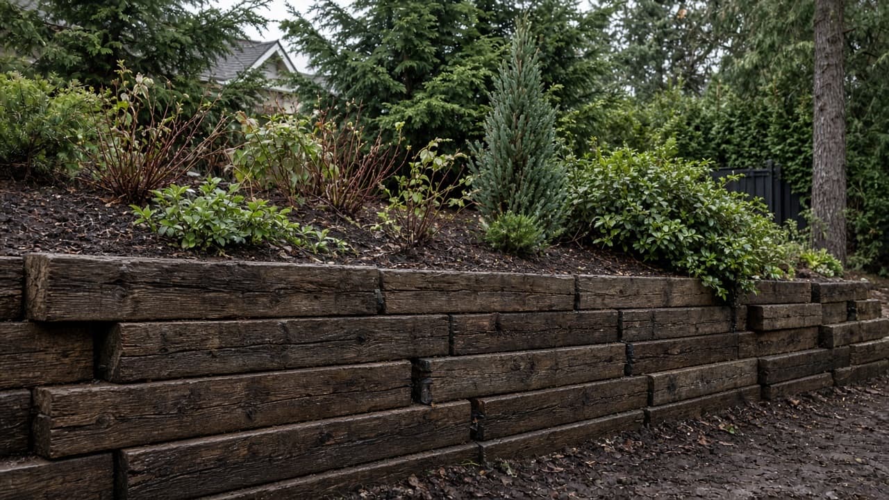 Timber Retaining Walls in Langley, BC